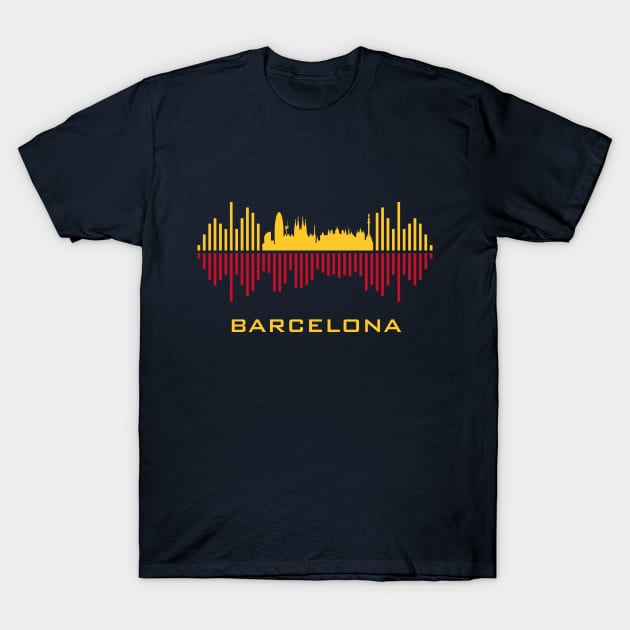 Barcelona Soundwave T-Shirt by blackcheetah